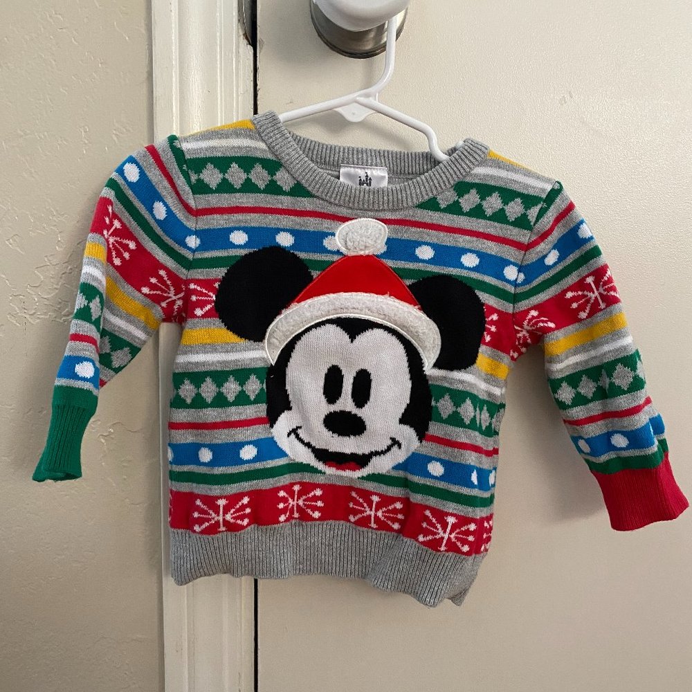 Official Disney Mickey Ugly Christmas Holiday Sweater, Infant 9-12 months